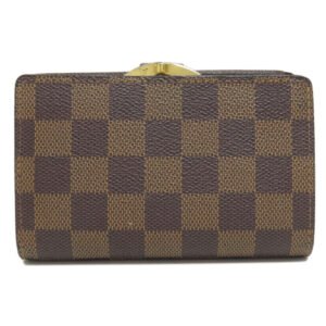 LOUIS VUITTON Bifold Wallet N61674 Damier canvas Brown Portefeuille Vienova Women Used | AlmaBagz