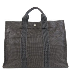 HERMES Tote Bag canvas gray Her Line Tote MM Women Used | AlmaBagz