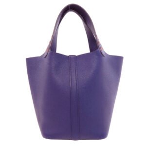 HERMES Handbag Epsom Navy Picotin Lock PM Blue Ankle Trace Silver Metal Women Used | AlmaBagz