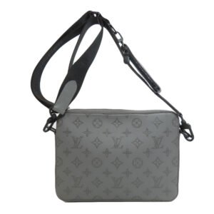 LOUIS VUITTON Shoulder Bag M46104 Monogram shadow gray Duo messenger mens Used | AlmaBagz