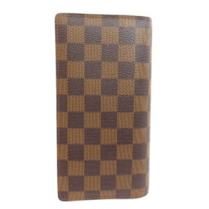 LOUIS VUITTON Long Wallet Purse N60017 Damier canvas Brown Portefeuille�EBrazza Former mens Used | AlmaBagz