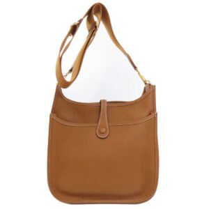 HERMES Shoulder Bag Taurillon Clemence Brown Evelyn 3 PM Gold Metal Women Used | AlmaBagz