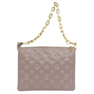 LOUIS VUITTON Handbag Lamb leather gray Kussan PM Women Used | AlmaBagz