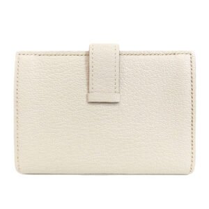 HERMES Card Case leather white Bearn Gold Metal | AlmaBagz