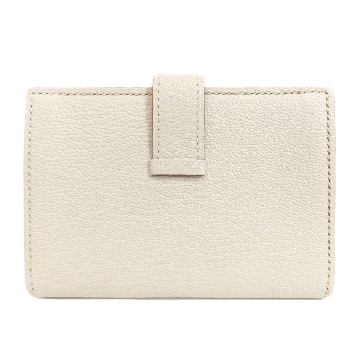 HERMES Card Case leather white Bearn Gold Metal | AlmaBagz