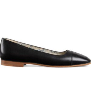 Gucci Leather Ballet Flats in Black with Interlocking GG | AlmaBagz