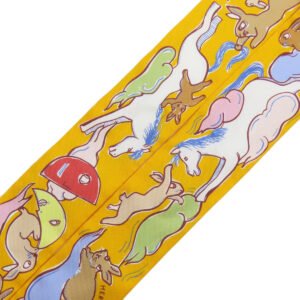 HERMES scarf silk yellow Twilly Women Used | AlmaBagz