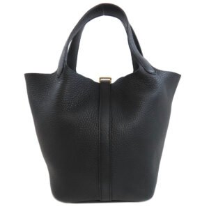 HERMES Handbag Taurillon Clemence black Picotin Lock PM Gold Metal Women Used | AlmaBagz