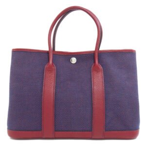 HERMES Handbag Tower ash Navy Garden Party TPM SilverMetal Women Used | AlmaBagz