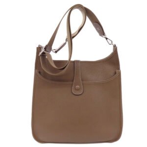 HERMES Shoulder Bag Taurillon Clemence beige Evelyn 3 GM SilverMetal Women Used | AlmaBagz
