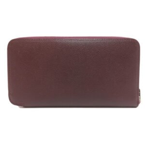 HERMES Long Wallet Purse Epsom wine-red Azap Silkin Silver Metal | AlmaBagz