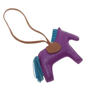 HERMES key ring Anyo Miro purple Rodeo Charm MM Women Used | AlmaBagz