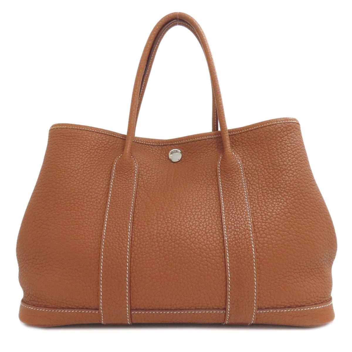 HERMES Tote Bag Negonda Brown Garden Party TPM Gold SilverMetal | AlmaBagz