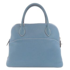 HERMES Handbag Taurillon Clemence blue Bolide 31 Blue Jean SilverMetal Women Used | AlmaBagz