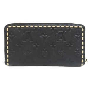 LOUIS VUITTON Long Wallet Purse M64805 Ann Platt black Zippy wallet Women Used | AlmaBagz