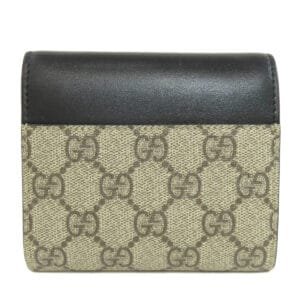 GUCCI Bifold Wallet 453155 PVC, Leather Brown GG Supreme Women Used | AlmaBagz