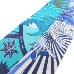 HERMES scarf silk blue Twilly Women Used | AlmaBagz