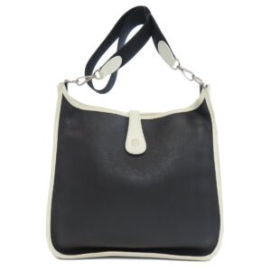 HERMES Shoulder Bag Taurillon Clemence black Evelyn PM SilverMetal | AlmaBagz