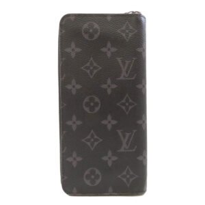 LOUIS VUITTON Long Wallet Purse M62295 Monogram Eclipse black Zippy Wallet Vertical mens Used | AlmaBagz