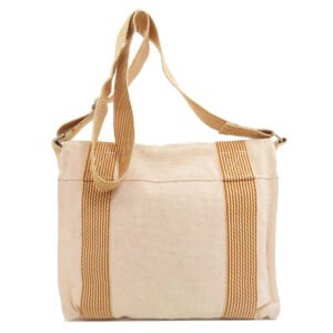 HERMES Shoulder Bag canvas Orange Fool Toe Basas Women Used | AlmaBagz