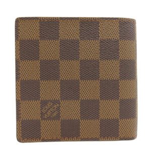 LOUIS VUITTON Bifold Wallet N61675 Damier canvas Brown Portefeuille�EMarco mens Used | AlmaBagz