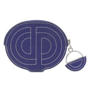 HERMES Coin case Shave Navy In-the-Loop SilverMetal | AlmaBagz