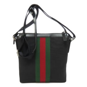 GUCCI Shoulder Bag 631195 canvas black Sherry line outlet Women Used | AlmaBagz