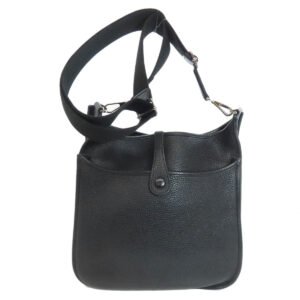 HERMES Shoulder Bag Taurillon Clemence black Evelyn 3 PM SilverMetal Women Used | AlmaBagz