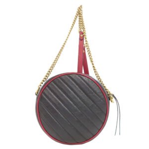 GUCCI Shoulder Bag 550154 leather black Round Chain Shoulder Women Used | AlmaBagz