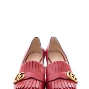 Gucci Red Leather Marmont Pumps SZ 41.5 | AlmaBagz