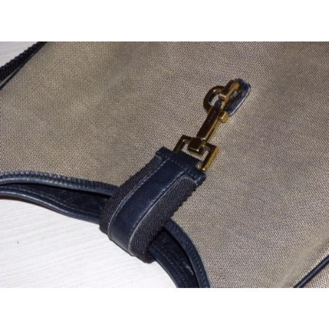 Gucci Jackie New O Logo Navy And Grey Leather Canvas Hobo Bag | AlmaBagz