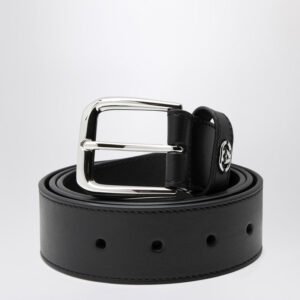 Gucci Black Leather Belt With Gg Crossover Detail Men | AlmaBagz
