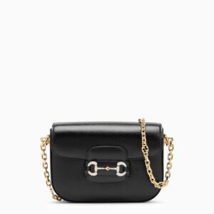 Gucci Horsebit 1955 Black Leather Mini Bag Women | AlmaBagz