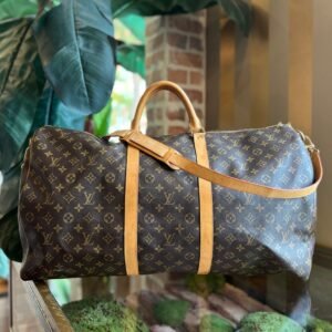 LOUIS VUITTON Keepall Bandouliere 60 Brown Monogram Canvas Duffel Bag | AlmaBagz