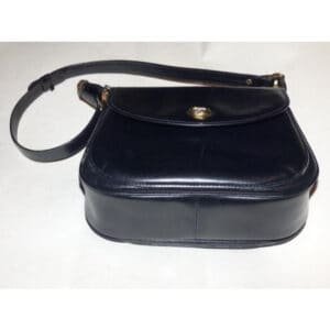 Gucci Top Handle Kelly Style Midnight Blue Black Leather Shoulder Bag | AlmaBagz
