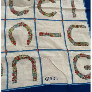 Gucci Colorful G Logo Floral Print Xl Cotton Scarf | AlmaBagz