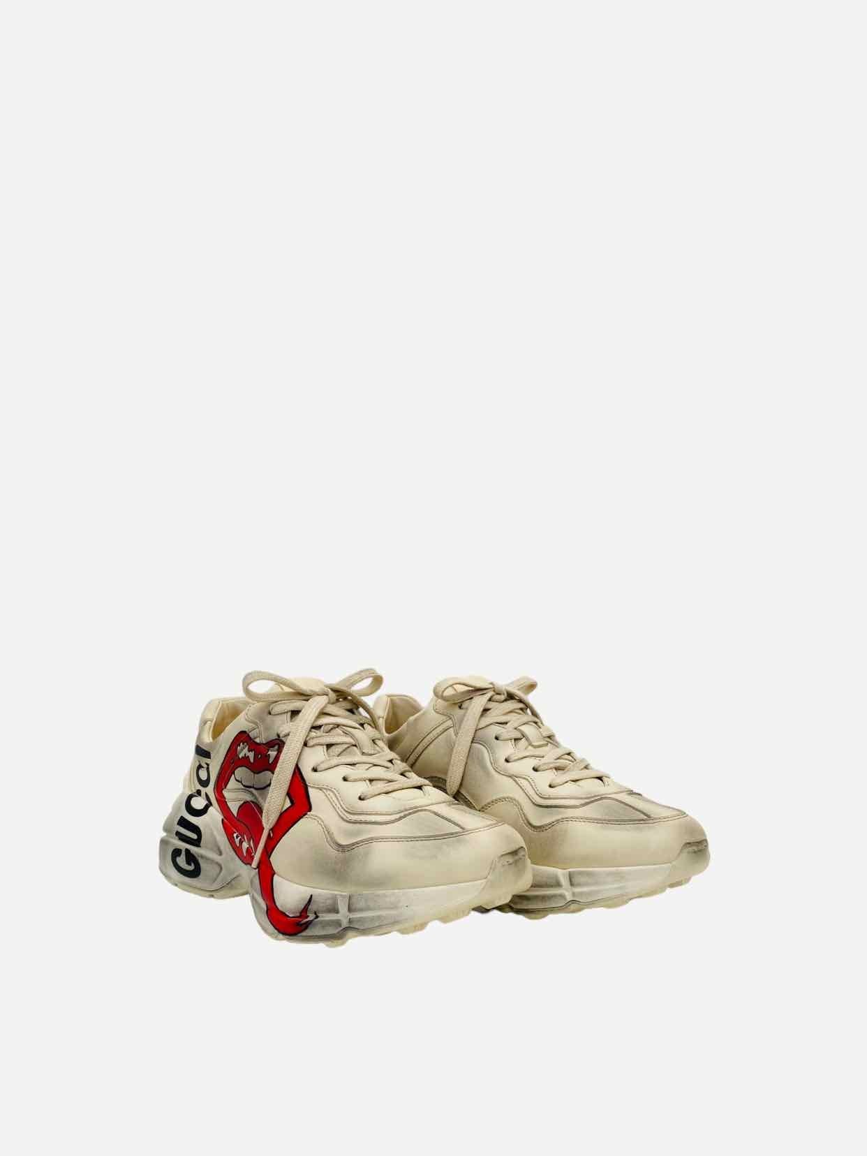 GUCCI Rython Off-white Mouth Print Sneakers | AlmaBagz