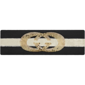 Gucci Sequin Embellished GG Headband in Black and White | AlmaBagz