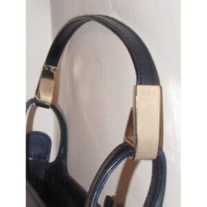 Gucci Top Handle Bag Structured Navy Glossy Patent Leather And Satchel | AlmaBagz
