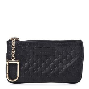 Gucci Microguccissima Key Chain Coin Pouch in Black | AlmaBagz