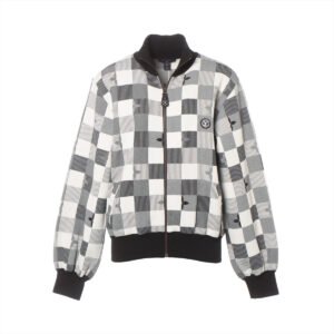Louis Vuitton 23SS Lon x Nylon  Jacket XL  Grey x White Monogram Damier | AlmaBagz
