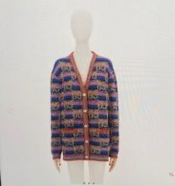 Gucci GG Lamé Cardigan with Orange and Blue | AlmaBagz