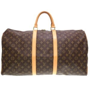 Louis Vuitton Brown Canvas Keepall 55 travel bag | AlmaBagz