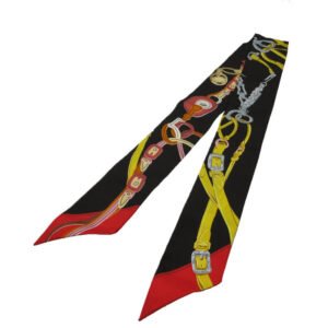 HERMES scarf silk Evennes Twilly Bride de Gala Applique Piqué | AlmaBagz