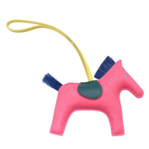HERMES key ring leather Rose azare Rodeo MM | AlmaBagz