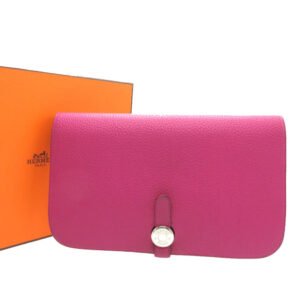 HERMES Long Wallet Purse Togo Rose purple Dogon GM Women(Unisex) Used | AlmaBagz
