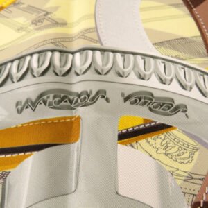 HERMES scarf silk yellow Carre90 CAVALCODOUR VOLTIGEUR Women Used | AlmaBagz