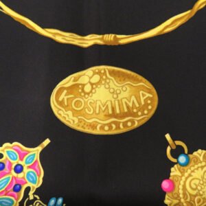HERMES scarf silk black Carre90 KOSMIMA universe Women Used | AlmaBagz