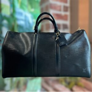 LOUIS VUITTON Epi Keepall 45 Black | AlmaBagz