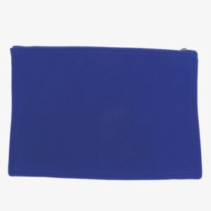 HERMES Pouch Cotton canvas blue Flat Pouch MM Women Used | AlmaBagz